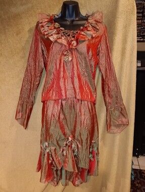 Iridescent Top & Skirt Ruffled Two-Piece Dress Set
